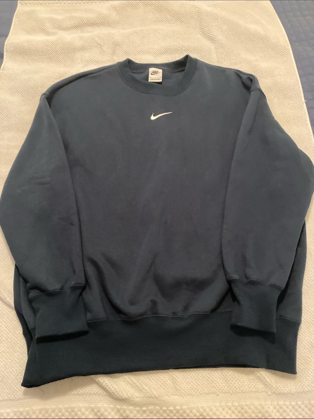 Nike Navy Crewneck Sweatshirt with center Swoosh